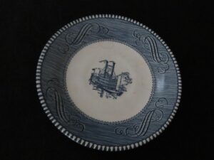 Currier & Ives Bread Plate by Royal China USA River Boat scene. 1