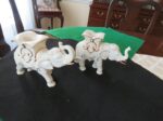 Lenox China Jeweled Elephant Candle Sticks. Two Elephants. 1