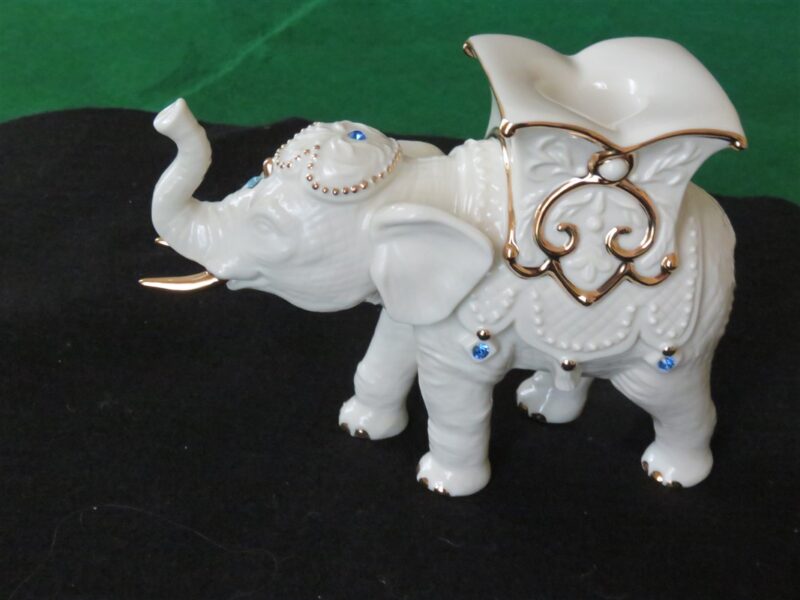 Lenox China Jeweled Elephant Candle Sticks. Two Elephants. 2