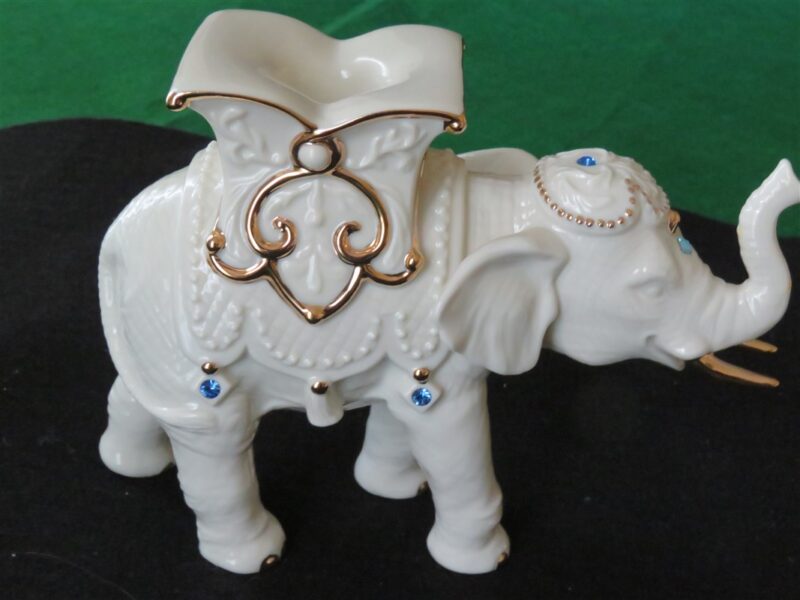 Lenox China Jeweled Elephant Candle Sticks. Two Elephants. 3