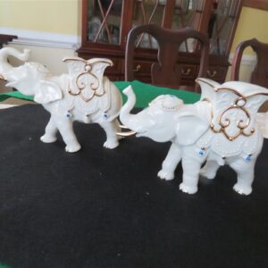Lenox China Jeweled Elephant Candle Sticks. Two Elephants. 6
