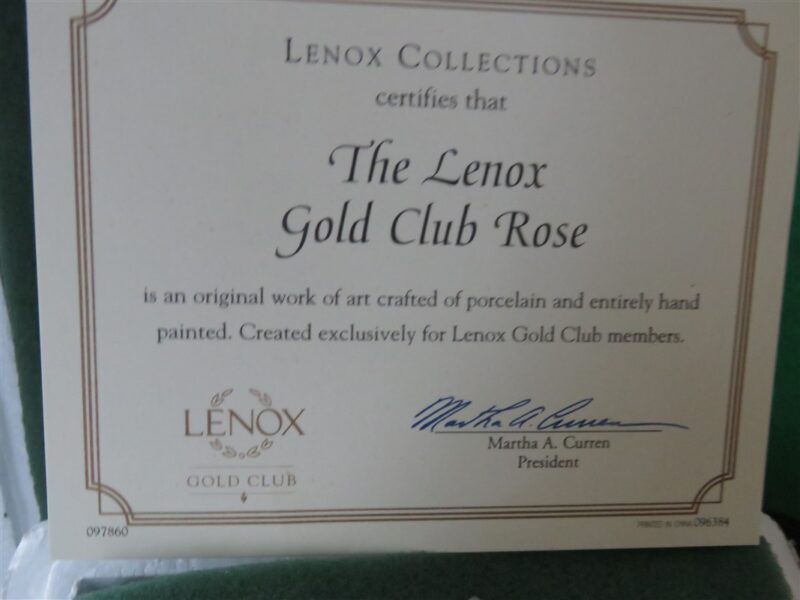 Lenox Flower Porcelain Figurine "The Lenox Gold Rose Club" 3