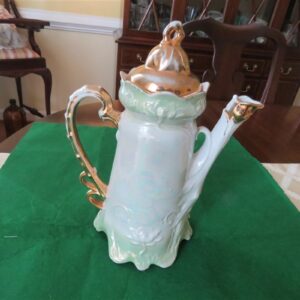 Chocolate Pot Hand Painted Porcelain Victorian Antique Maker’s Mark B Germany. 2