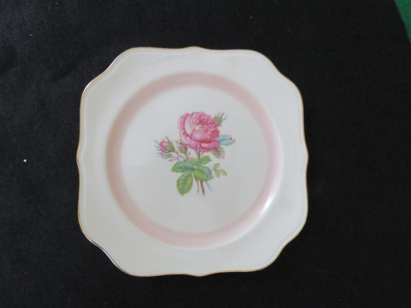 Homer Laughlin Eggshell Nautilus Rhythm Rose 2 Square salad plate 1