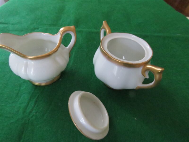 Vintage Hutschenreuther Selb Small Creamer & Sugar Bowl Brighton pattern 3