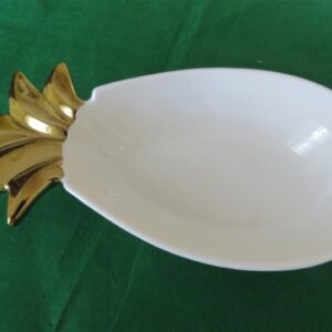 Patio Party by Rosanna White Ceramic w/ Gold Pineapple Bowl 6