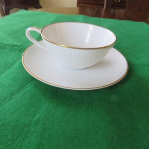 White Cup & Saucer with Gold Ring Noritake 1