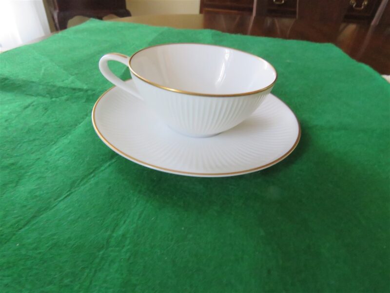 White Cup & Saucer with Gold Ring Noritake 1