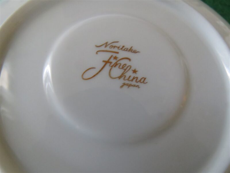 White Cup & Saucer with Gold Ring Noritake 6