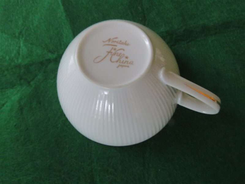 White Cup & Saucer with Gold Ring Noritake 7