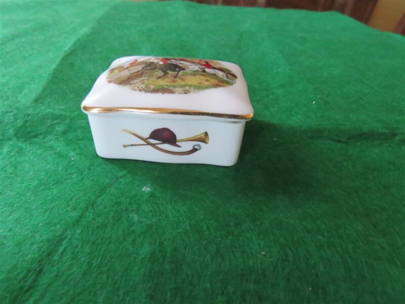 Vintage Hammersley Fox Hunt Trinket Box Bone China, 2