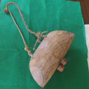 Wooden Camel Cow Bell Hand carved. 2 clappers 1