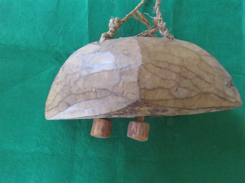 Wooden Camel Cow Bell Hand carved. 2 clappers 4