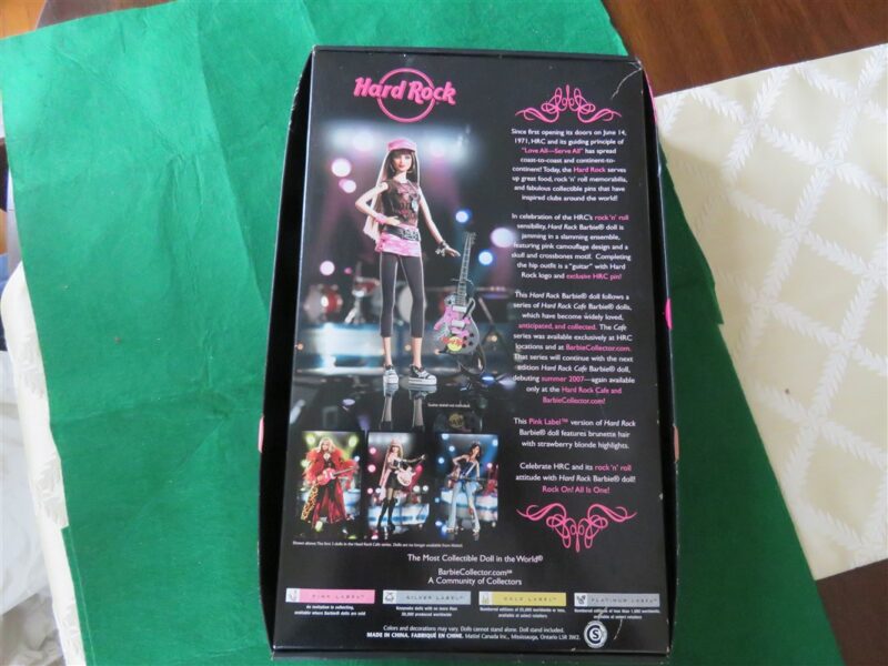 2006 Hard Rock Cafe Barbie Doll Pink label Barbie. 5