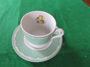 Vintage Flat Cup & Saucer Devonshire Green by Georges Briard 2