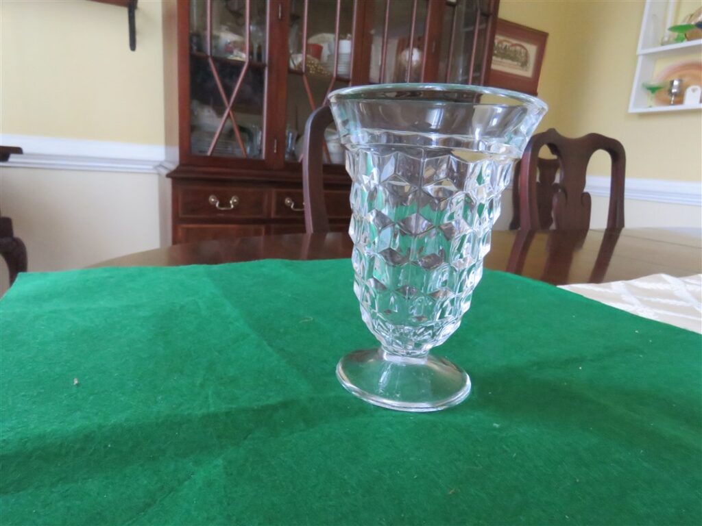 Fostoria American Clear Water Goblet Heavy Pressed Patterned Glass 1