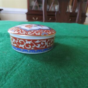 Vintage Kaiser Porcelain Red Gold Bird Ming Design Trinket Box 5