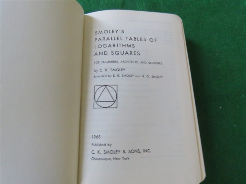 Smoley’s Parallel Tables of Logarithms and Squares 4