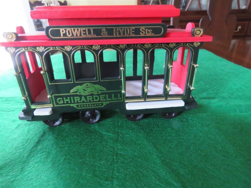 Ghirardelli Chocolate Cable Car Model, Wood with Brass Trim, 3