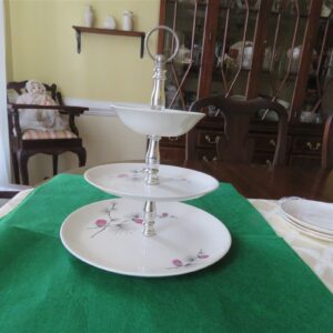 Tiered Serving Tray Canonsburg Pottery Sky Line Wild Clover 7