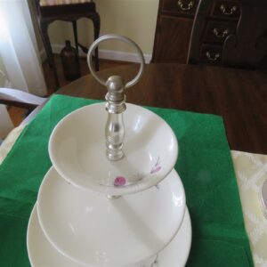 Tiered Serving Tray Canonsburg Pottery Sky Line Wild Clover 8