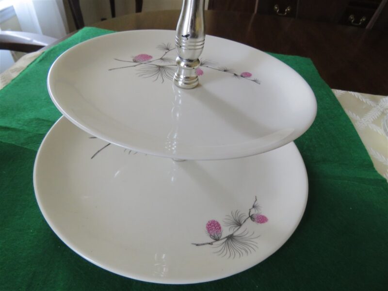 Tiered Serving Tray Canonsburg Pottery Sky Line Wild Clover 9