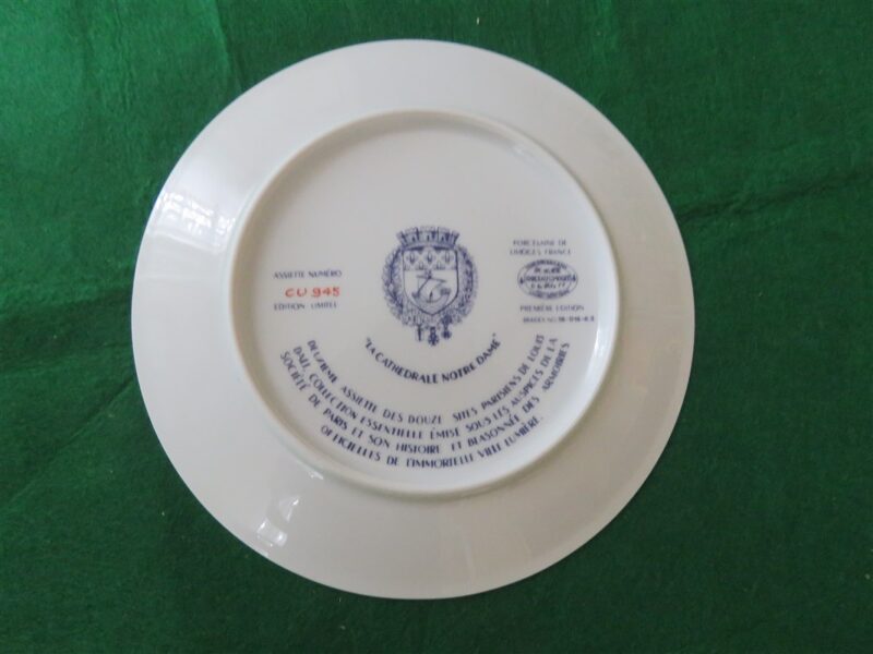 Collector Plate La Cathedrale Notre Dame Porcelaine de Limoges 2