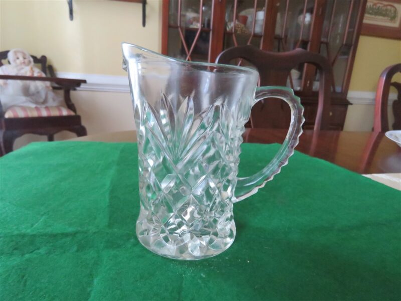 Cut Glass Pitcher/Creamer Diamond cut glass. Anchor Hocking 2