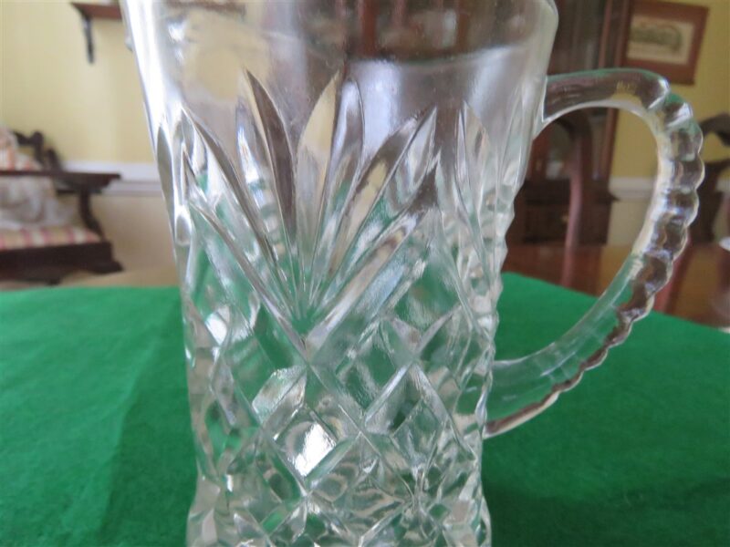 Cut Glass Pitcher/Creamer Diamond cut glass. Anchor Hocking 3