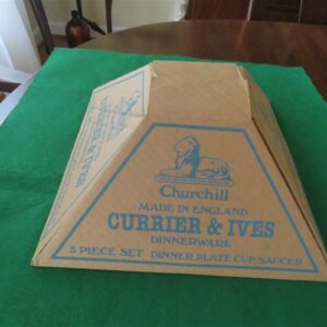 Churchill Currier & Ives “Harvest” 3 piece Set, Dinner Plate, Cup, Saucer, 11