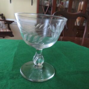 Sherbert Glasses Libbey Glass Etched Wheat Pattern 1- set of 6 glasses 1