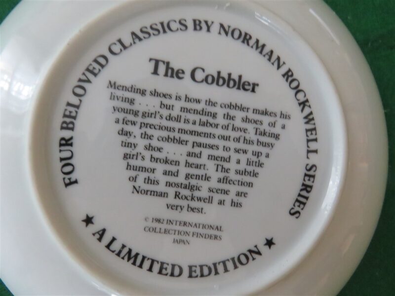 Collectible Vintage Norman Rockwell Classic Series, --The Cobler--1982, c