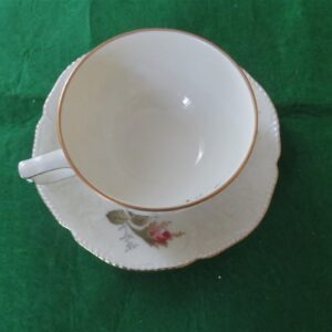 Rosenthal Continental "Moss Rose" Sanssouci, White Flat Cup & Saucer 1