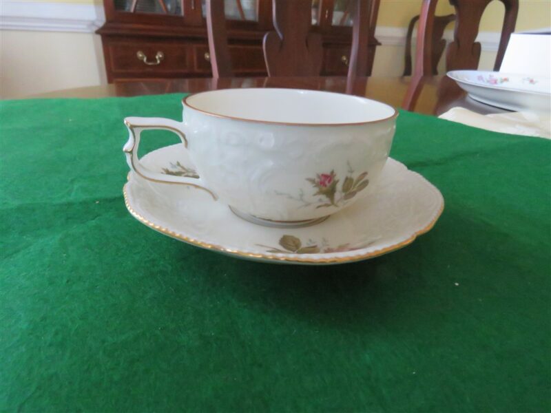 Rosenthal Continental "Moss Rose" Sanssouci, White Flat Cup & Saucer 2