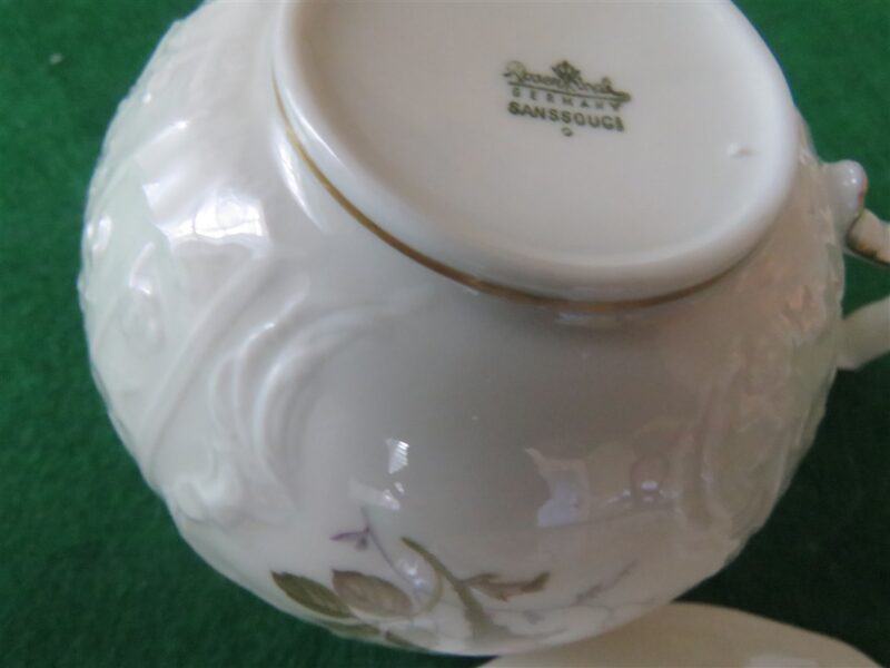 Rosenthal Continental "Moss Rose" Sanssouci, White Flat Cup & Saucer 6