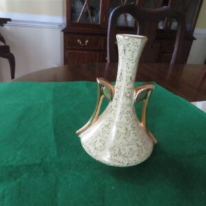 Vintage Floral Yellow Bud Vase Double Handled 1