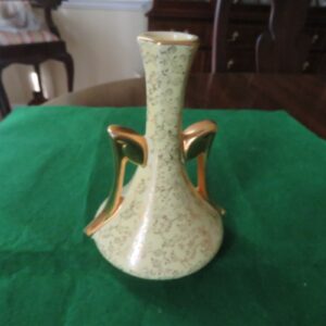 Vintage Floral Yellow Bud Vase Double Handled 2