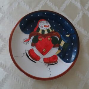 Royal Norfolk Ice Skating Snowman Decorative Plate 1