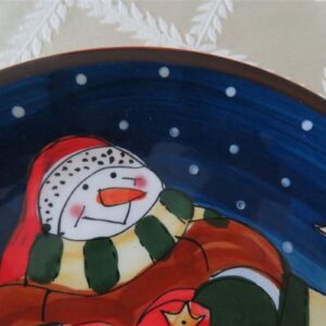 Royal Norfolk Ice Skating Snowman Decorative Plate 2