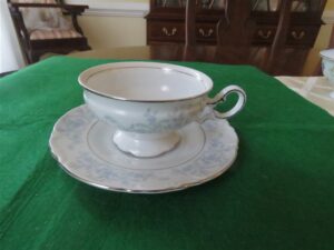 Cup & Saucer Mikasa Florentine 9324 Blue floral. 1