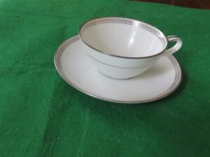 Silver Key Cup and Saucer by Noritake 1