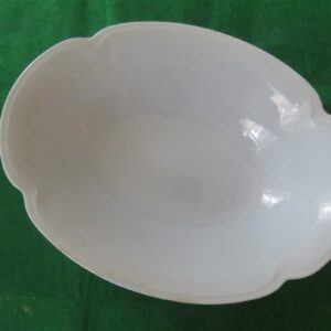 Johnson Brothers Oval Serving Bowl Greydawn Blue Scalloped rim. 1