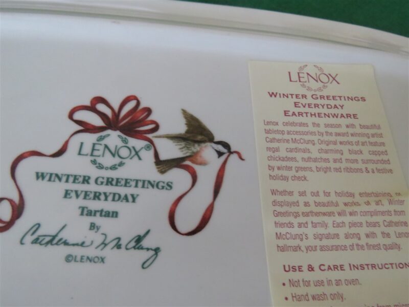 Lenox Winter Greetings Tartan 14" Hors d'Oeuvre Tray 8