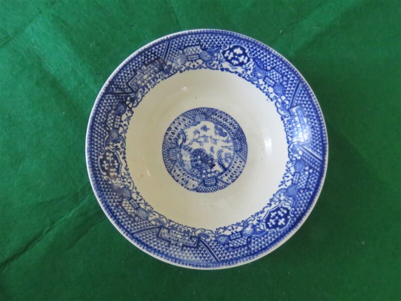 Vintage Blue Willow Cereal Bowl Classic Blue White Transferware Dinnerware 1