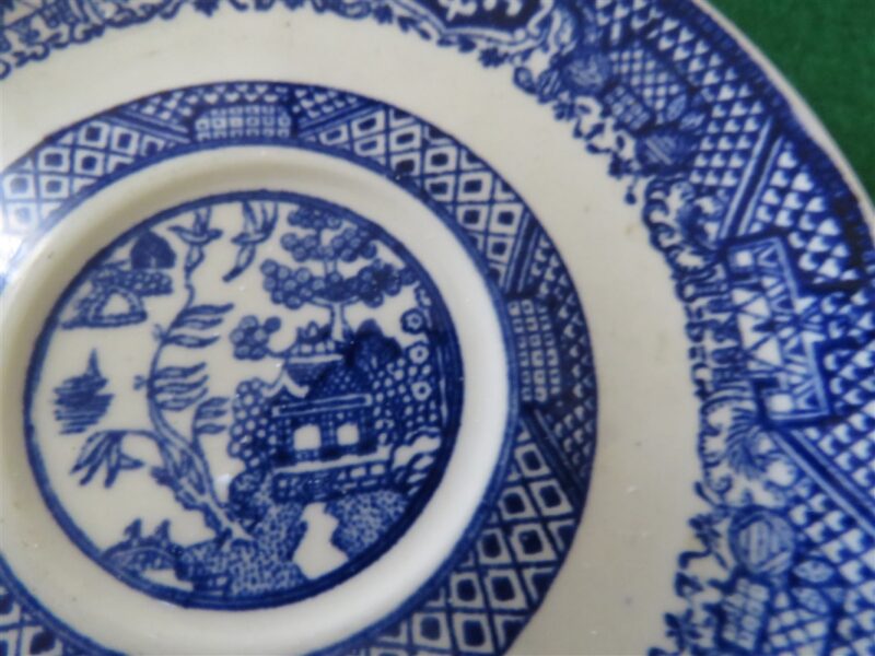 Vintage Blue Willow Saucer   Classic Blue White   Transferware Dinnerware - Image 2