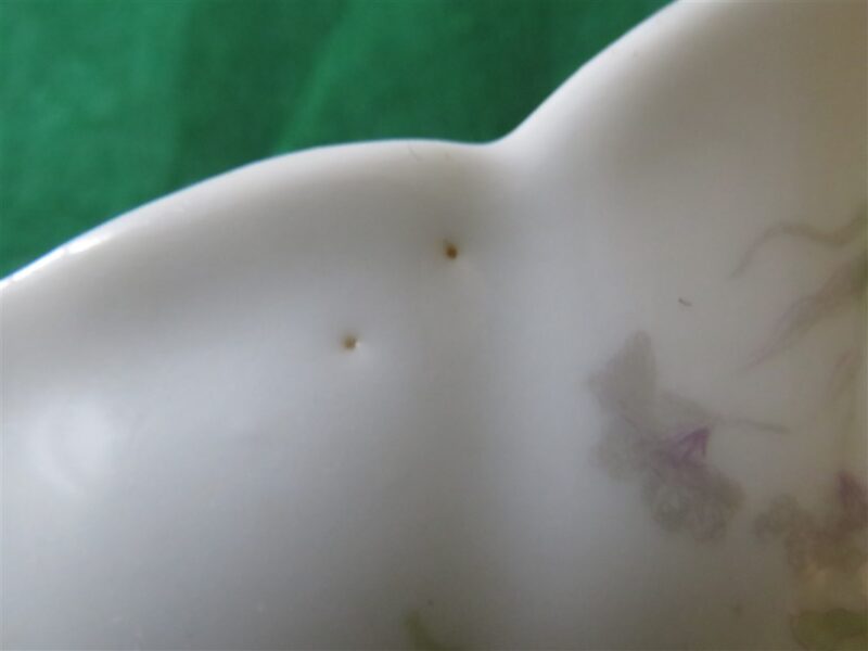 Gravy Boat by Bassett Limoges Austria Purple Flowers, Green/Gray Leaves 7