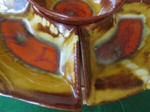 Rotating Lazy Susan Marcia of California Pottery Chip, Dip, Veggie, Relish Tray 2