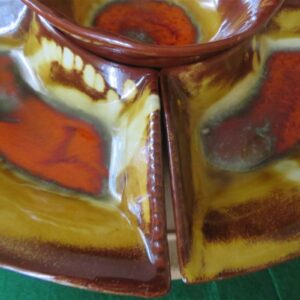 Rotating Lazy Susan Marcia of California Pottery Chip, Dip, Veggie, Relish Tray 2