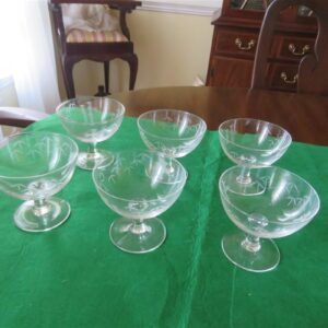Noritake Low Sherbet Glass Bamboo Pattern Set of 6 glasses. 5