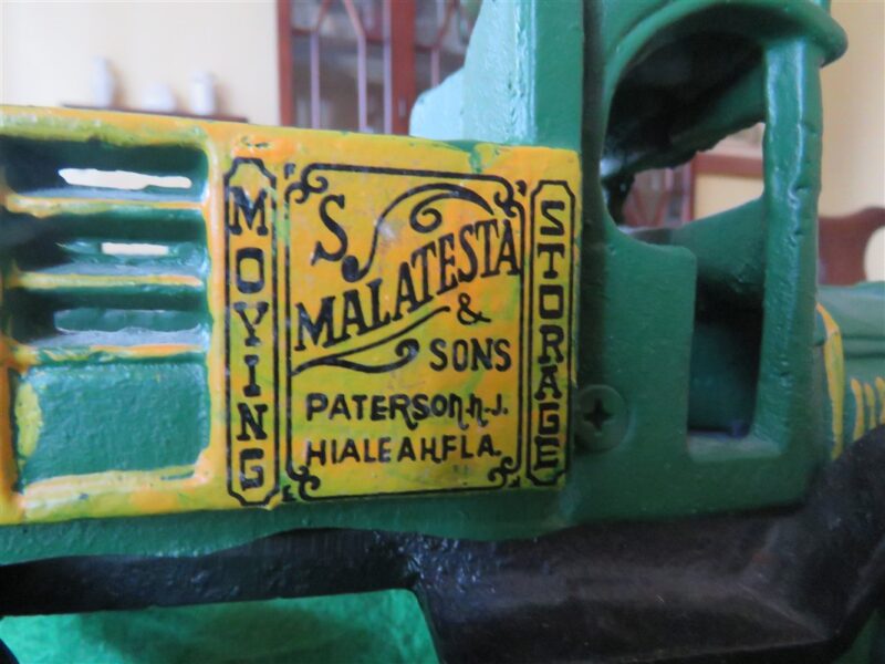 MALATESTA Moving & Storage Green Cast Iron Truck 3